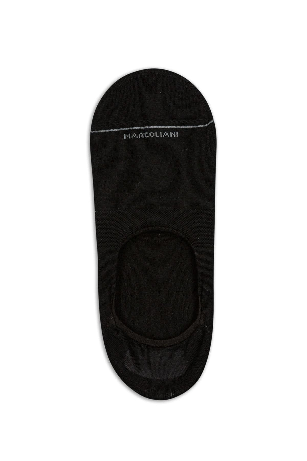 Socquettes invisibles unies Marcoliani homme noires vues de côté avec couture fine - Valérie Simon