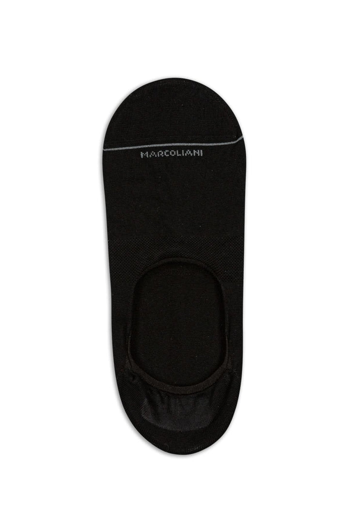 Socquettes invisibles unies Marcoliani homme noires vues de côté avec couture fine - Valérie Simon