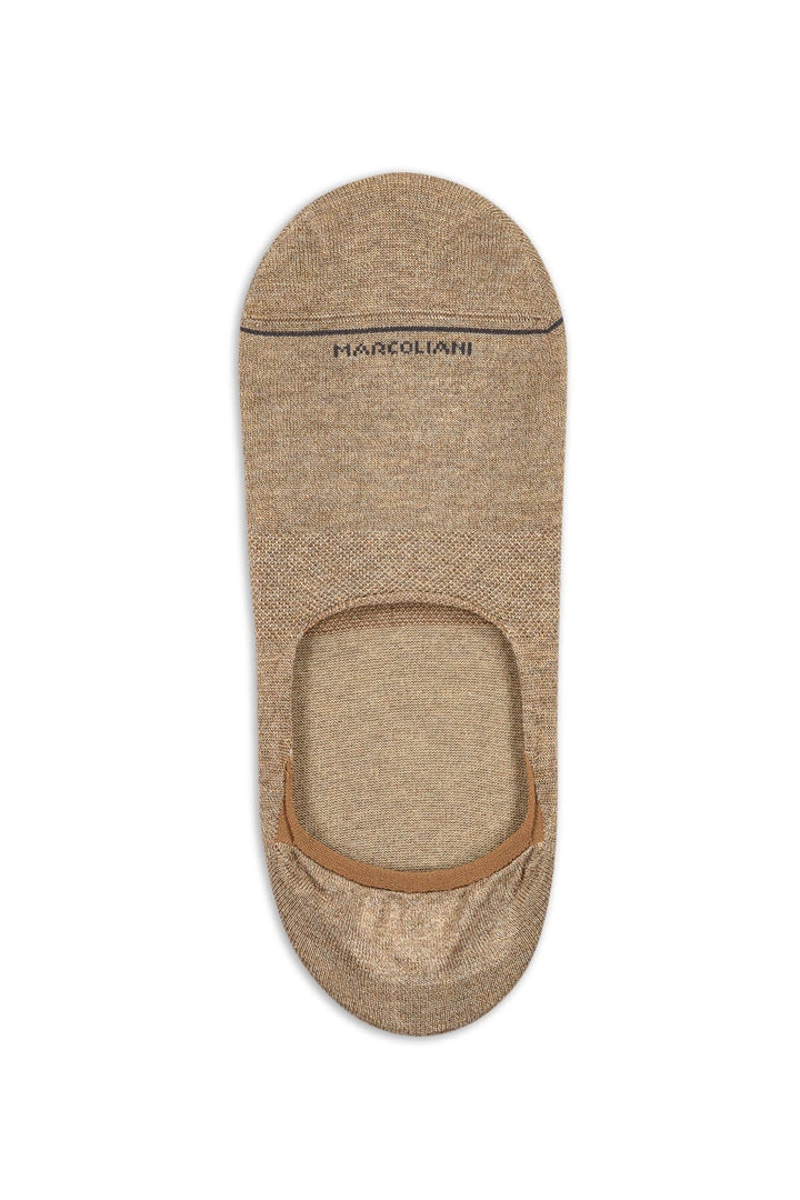 Vue de côté socquette unie Marcoliani pour homme gris avec détail fin - Valérie Simon