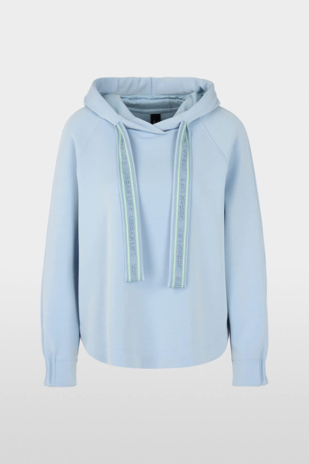 Vue de dos sweat Marc Cain femme à capuche gris clair, détails coutures ornées - Valérie Simon