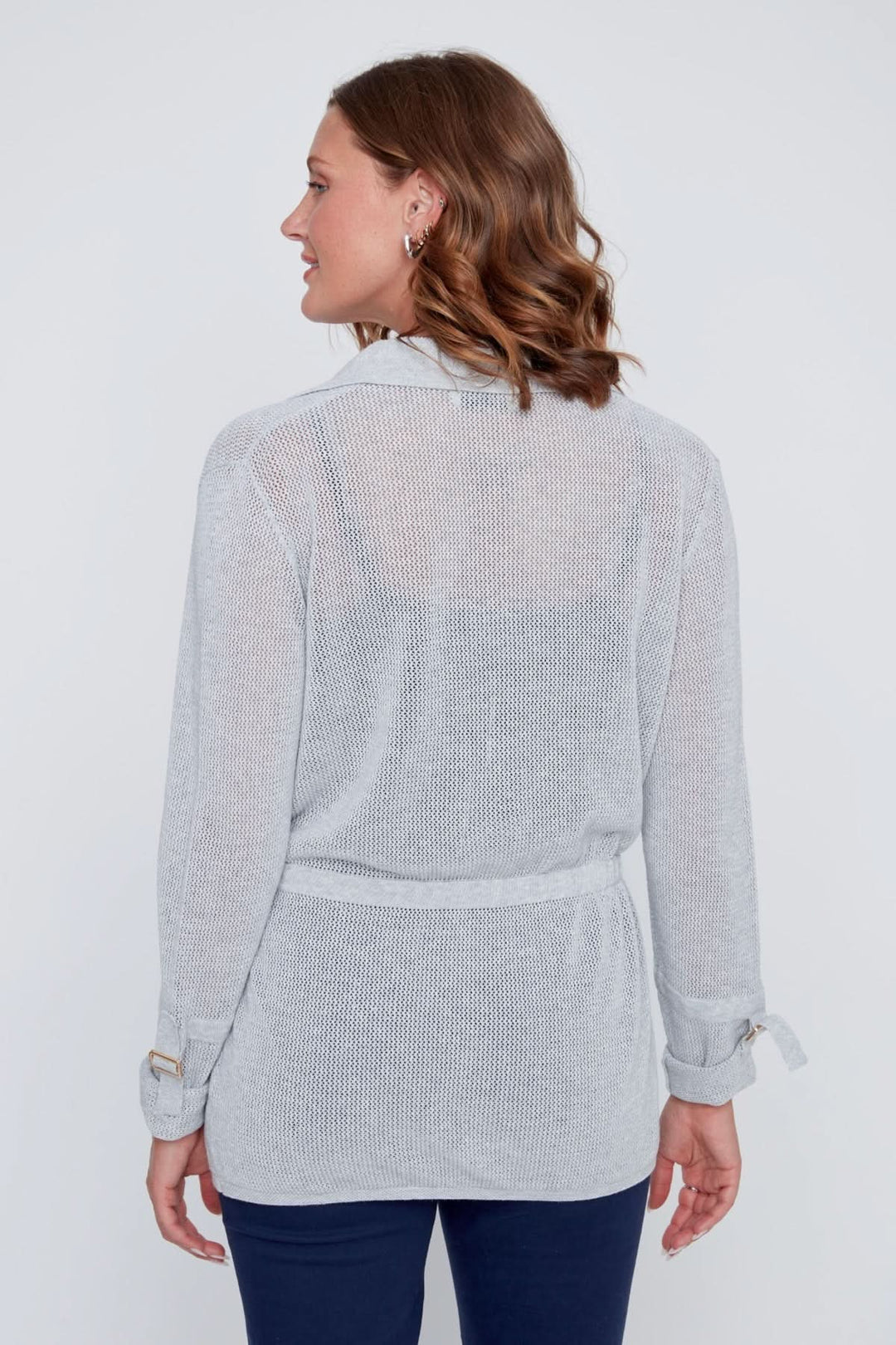 Belted knit cardigan