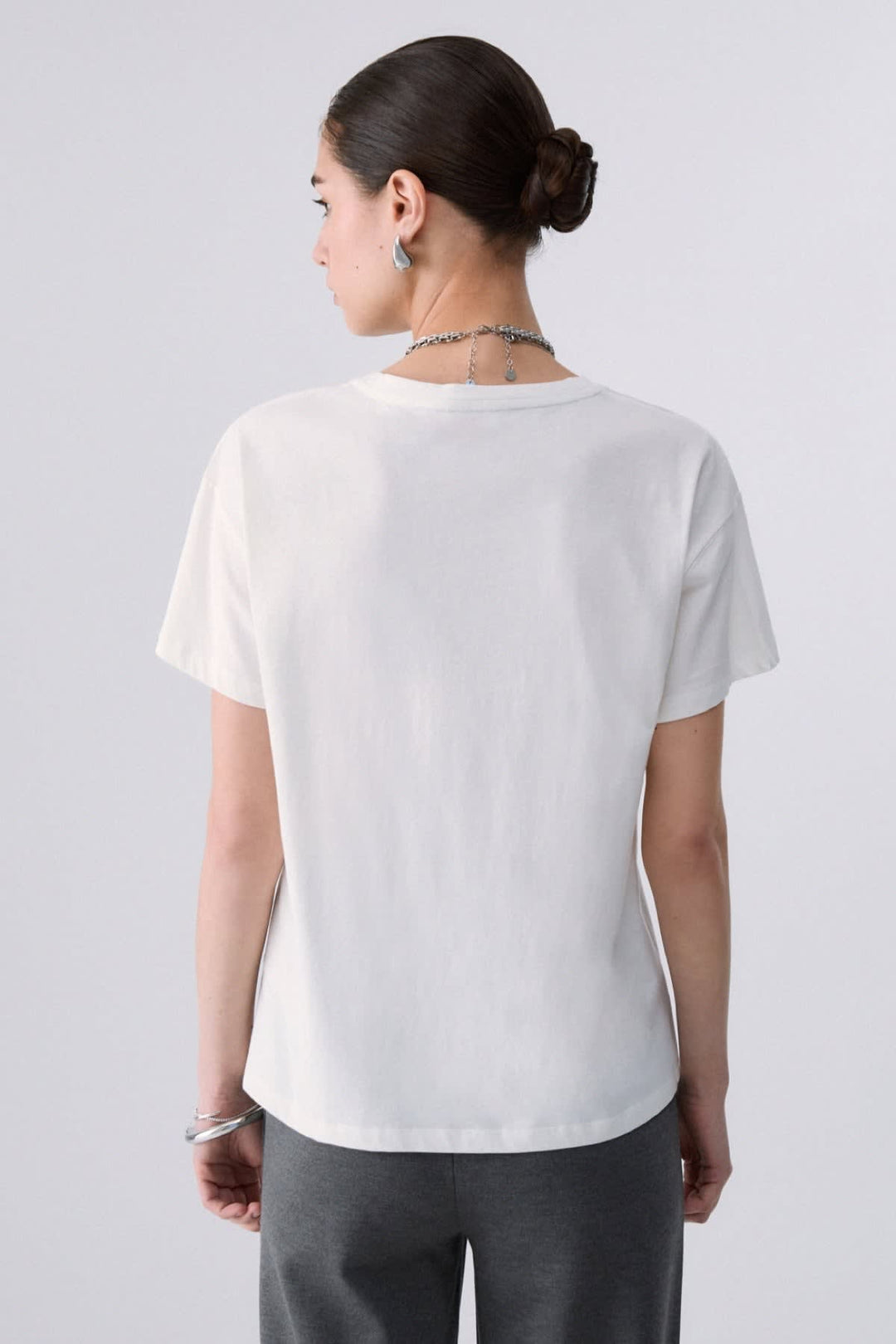 Front view raccoon print T-shirt for women liujo