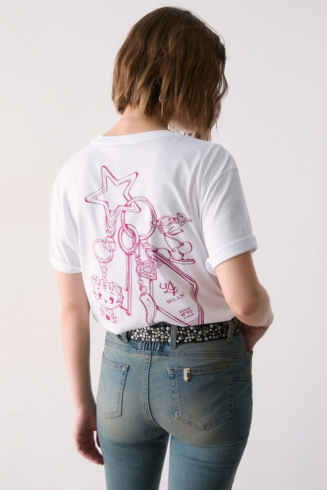 T-shirt à motif tigre vue de face pour femme liujo