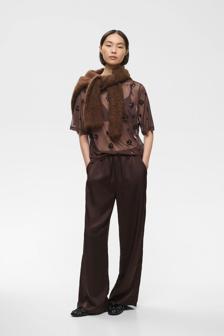 Women’s Bami T-shirt in sheer tulle with floral sequins, front view Inwear