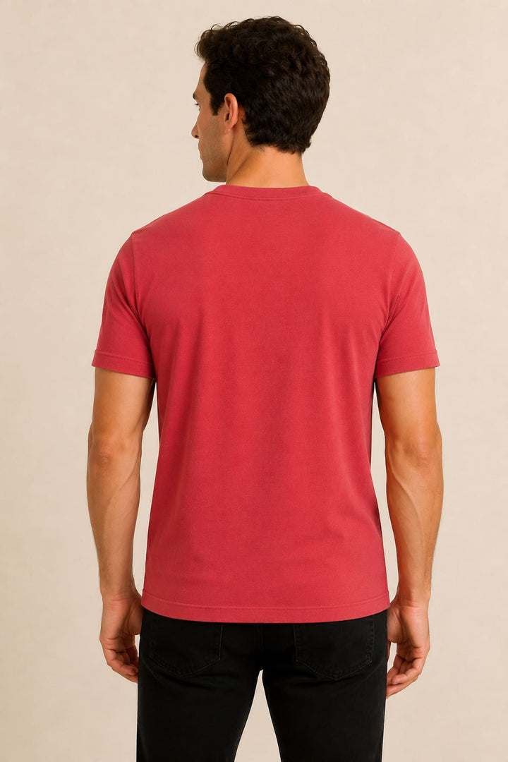 Vue de face T-shirt en coton texturé Desoto pour homme blanc - Valérie Simon