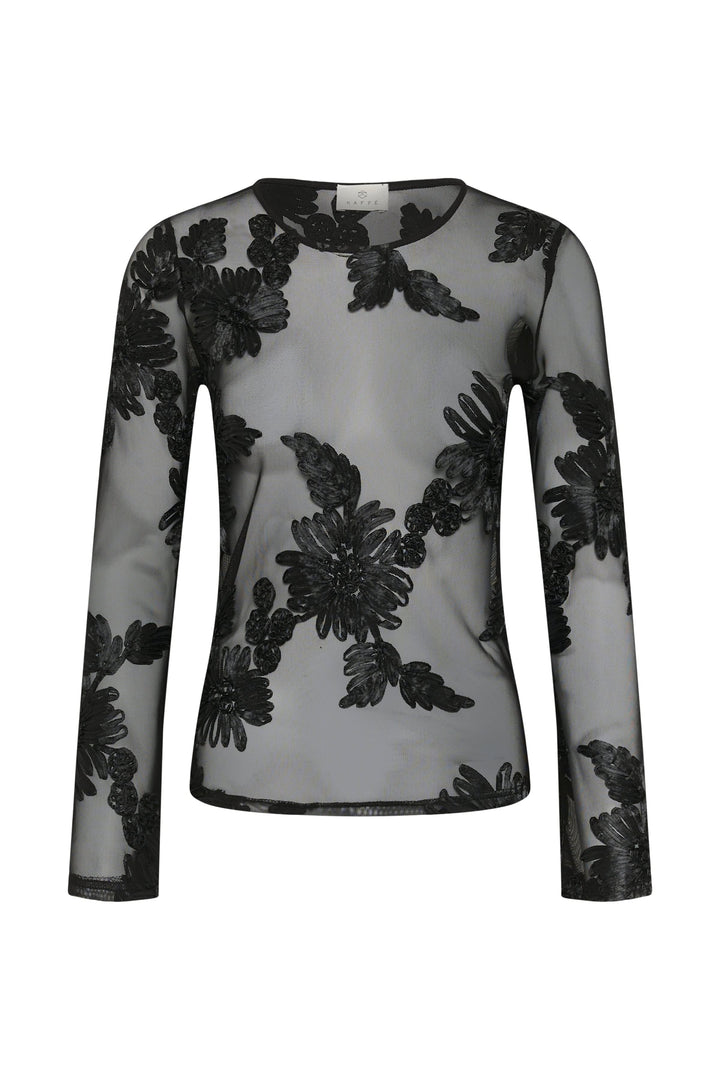 T-shirt Julianne en maille transparente à fleurs pour femme Kaffe