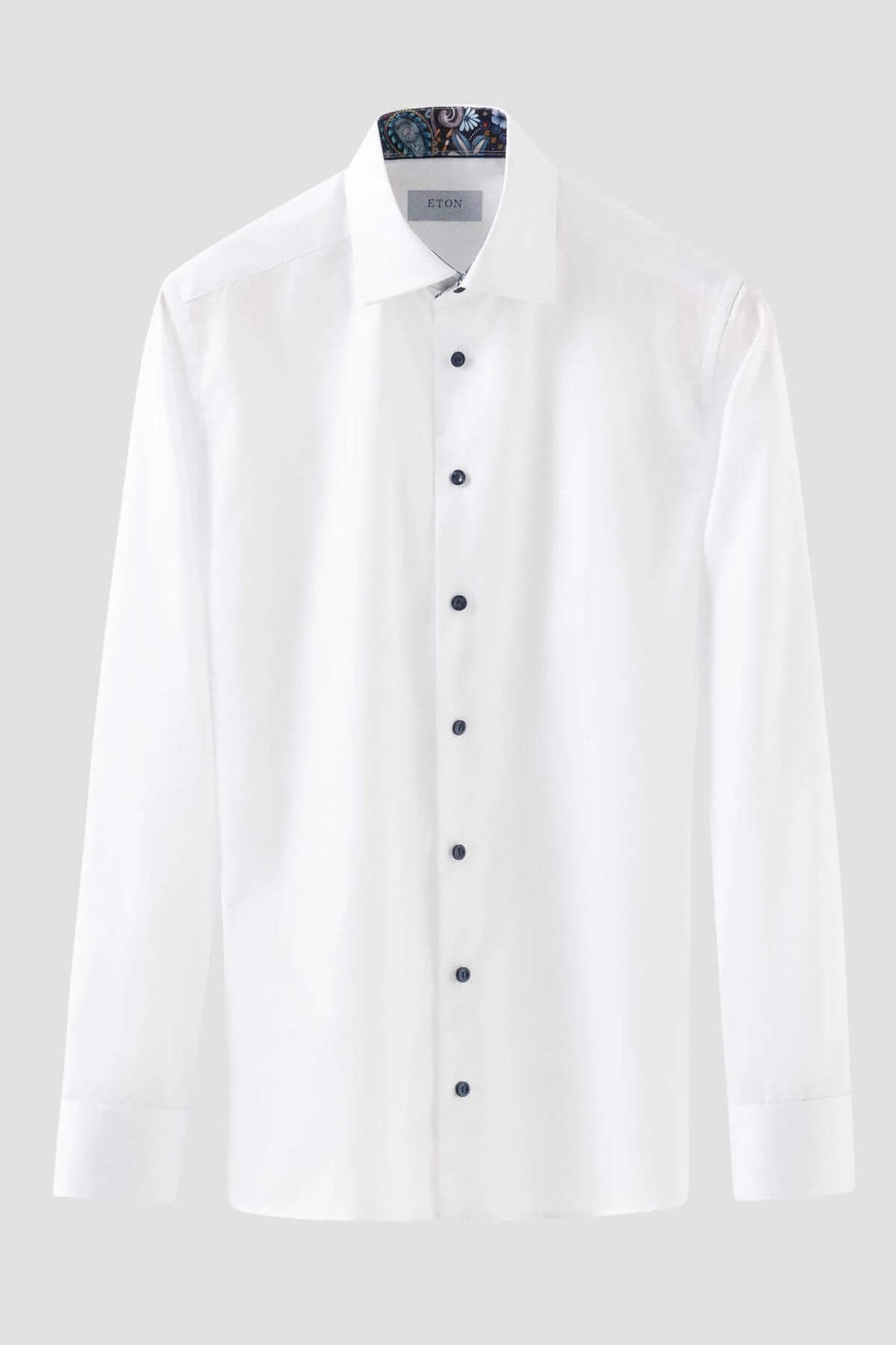 Chemise blanche avec imprimé au col et poignet