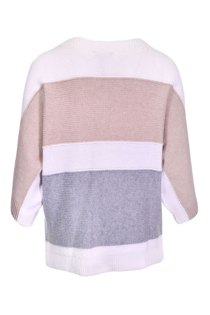 Tricot à blocs contrastants vue de face pour femme kennys