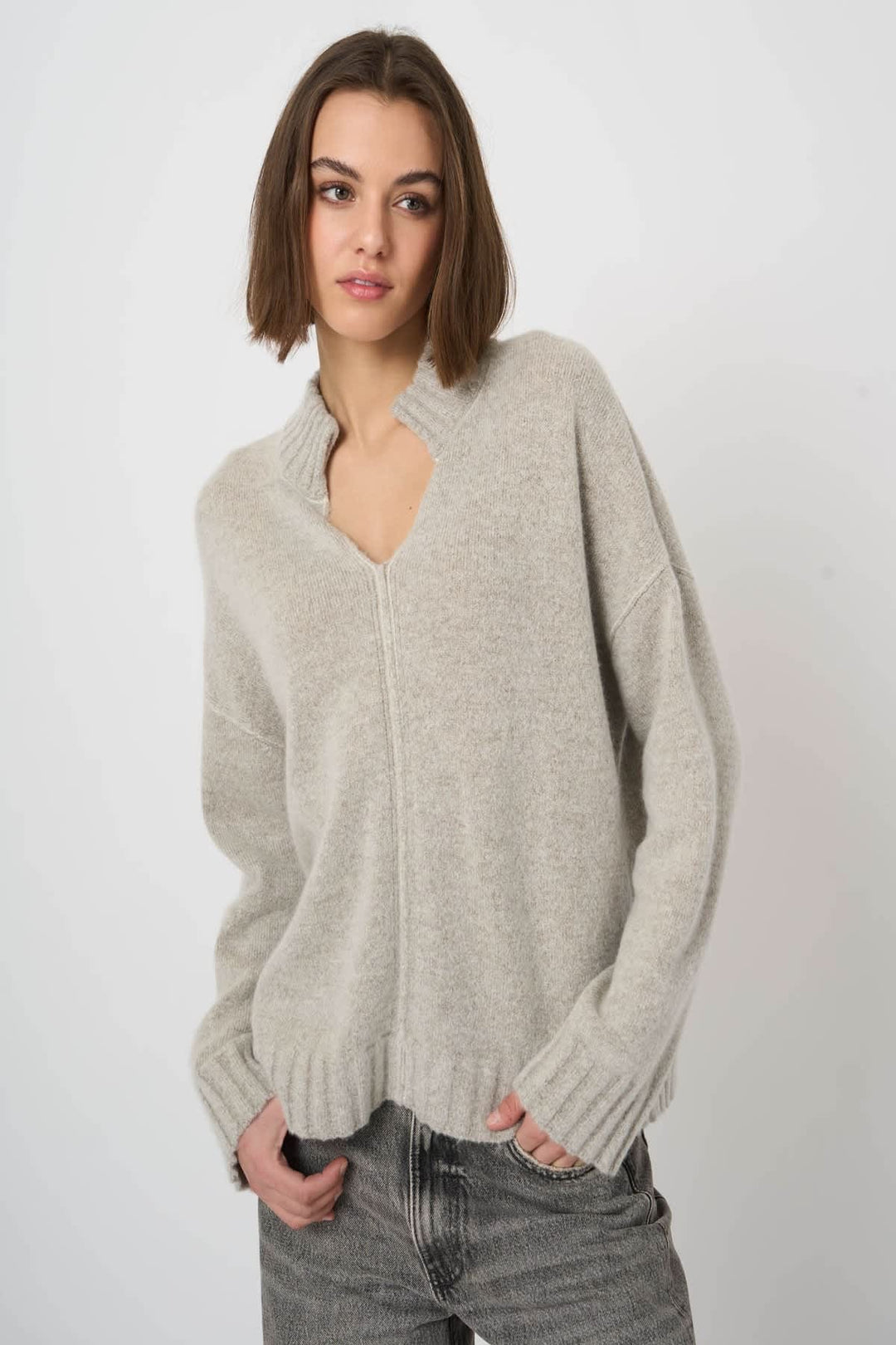 Tricot à col fendu pour femme Repeat Cashmere