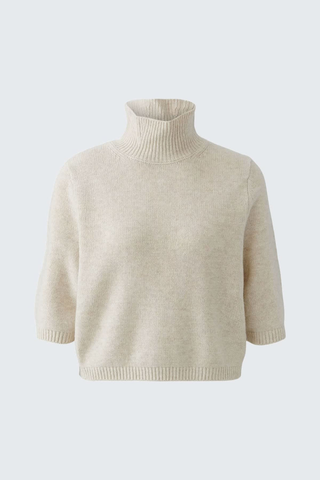 Chandail à col montant et manches mi-longues vue de face pour femme Oui