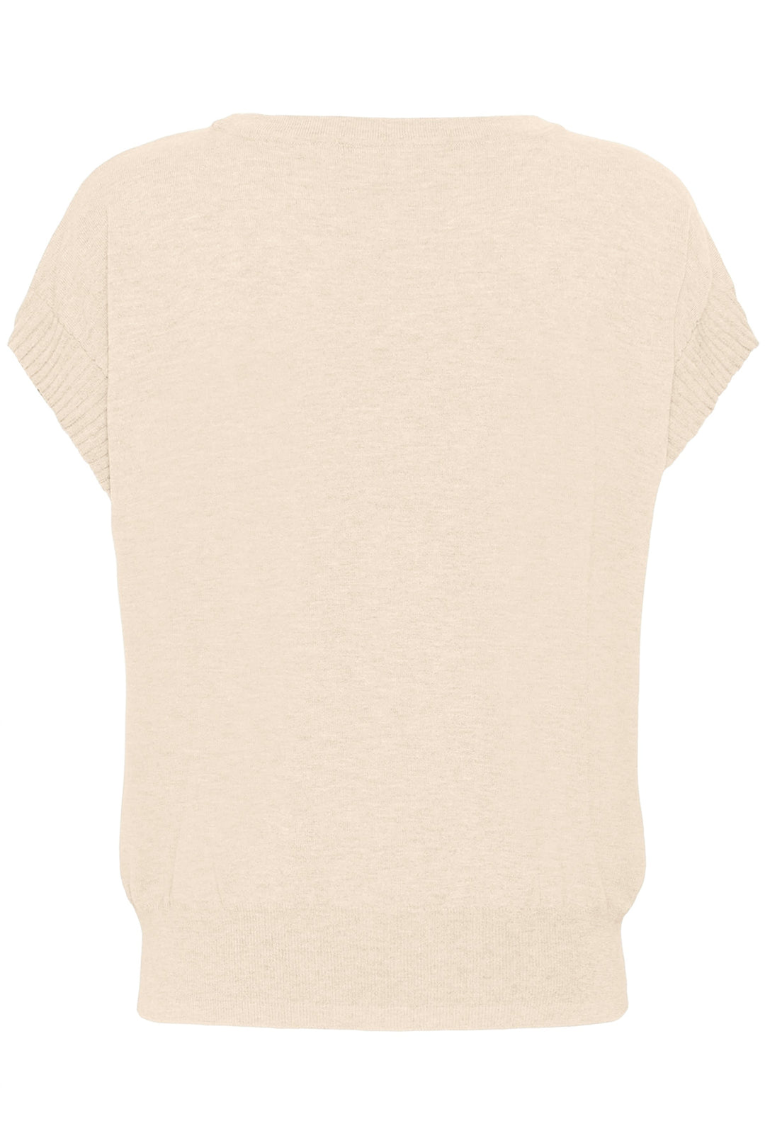 Vue de face tricot à fleur appliquée Cream pour femme, détail floral rouge et blanc - Valérie Simon