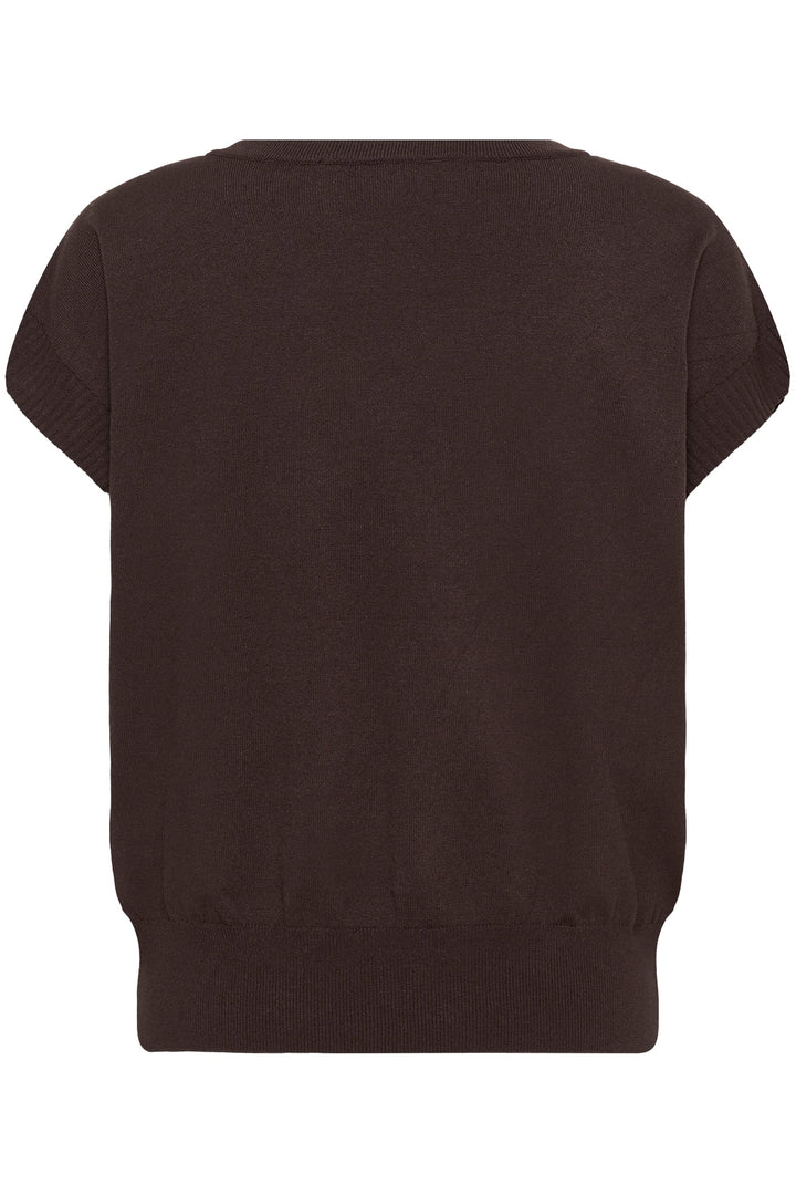 Vue de face tricot fleur appliquée Cream pour femme blanc - Valérie Simon