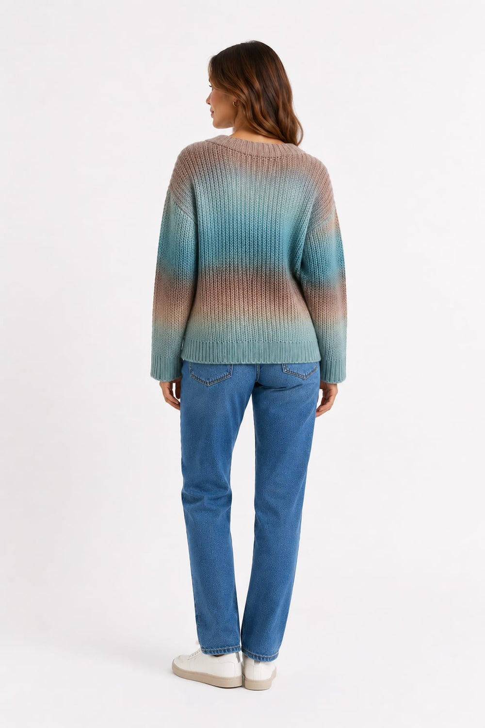 Tricot en maille dégradée à boutons vue de face pour femme Coco y Club