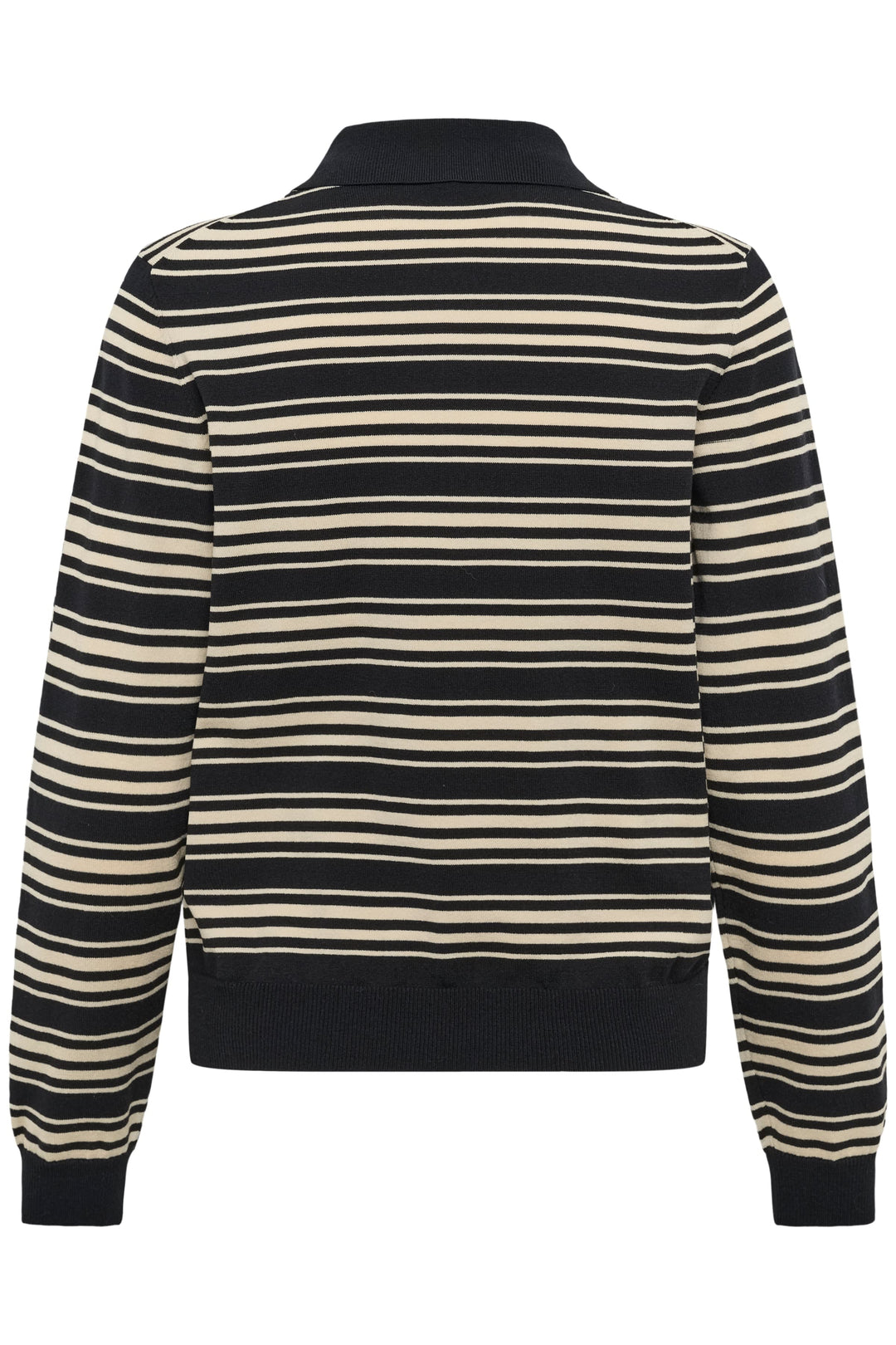 Tricot polo à rayures vue de face pour femme Part Two