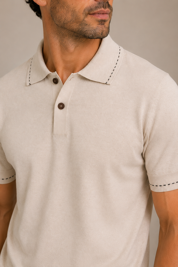 Silk and cotton polo shirt