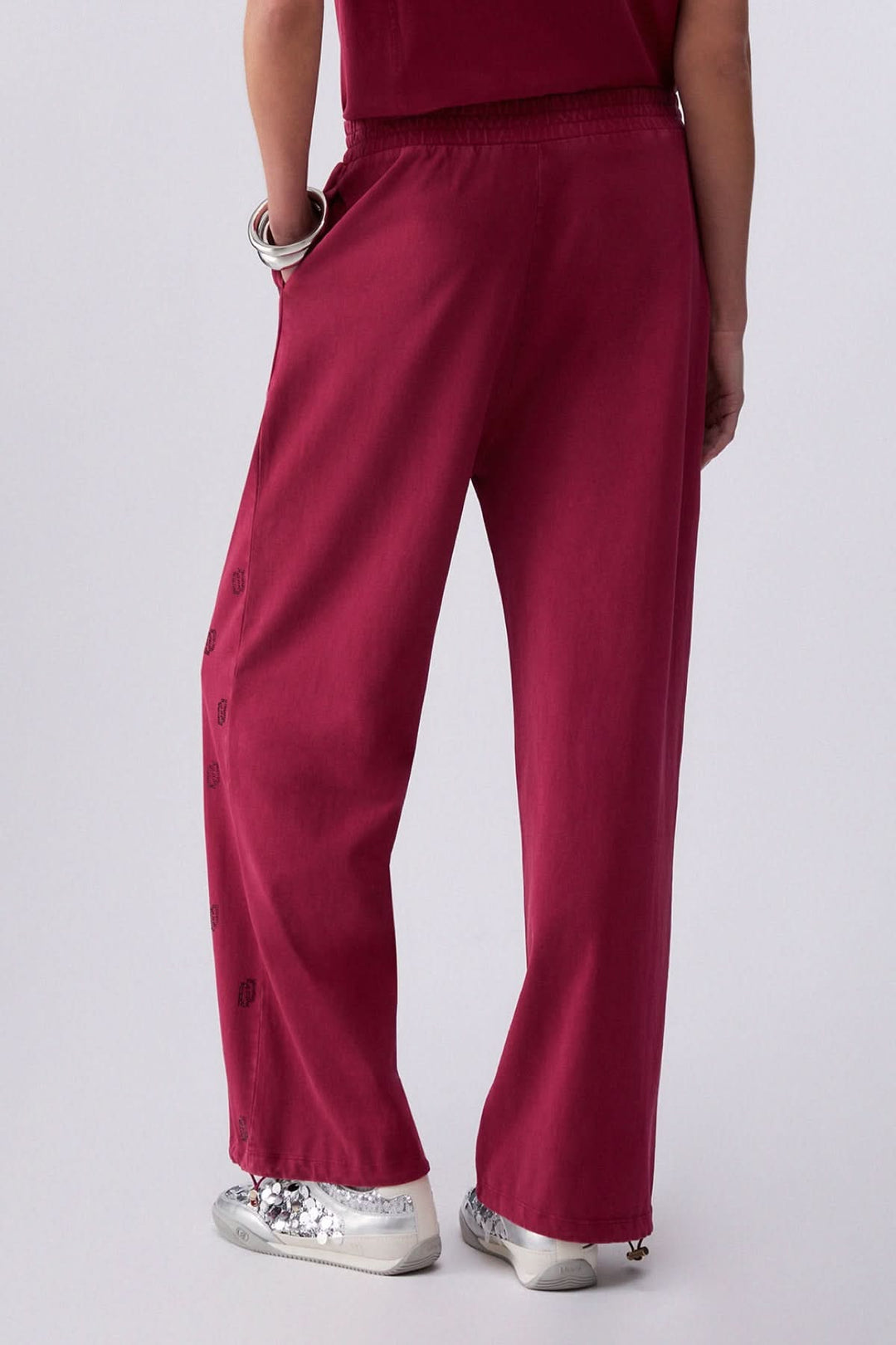 Pantalon jogging imprimé à jambe large