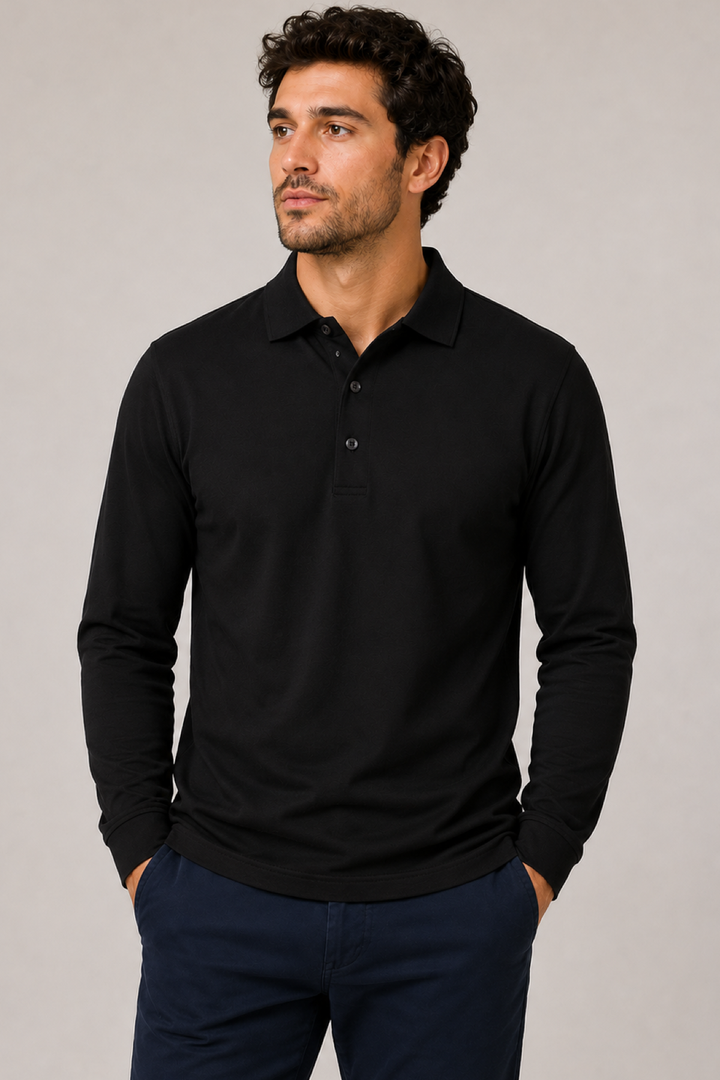 Essential Long-Sleeve Polo Shirt