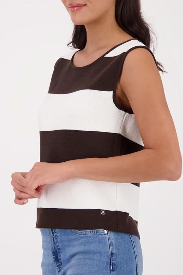 Striped knit tank top