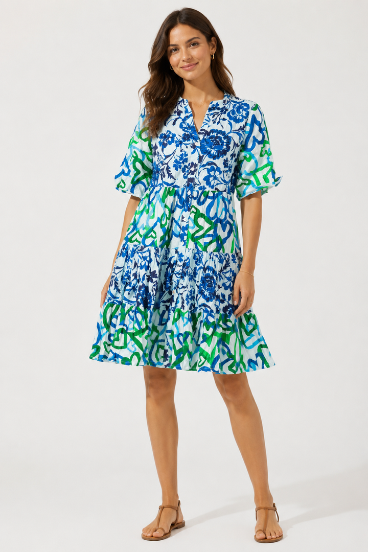 Robe imprimée à volants