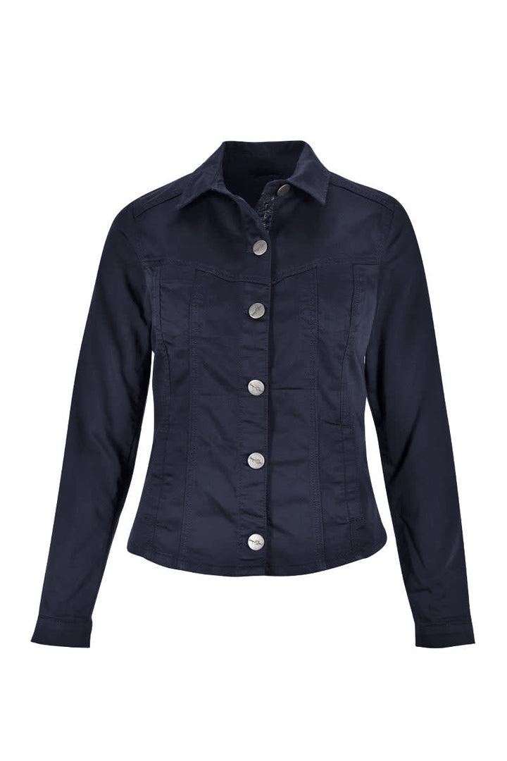 Veste Aretha courte boutonnée vue de face pour femme kennys