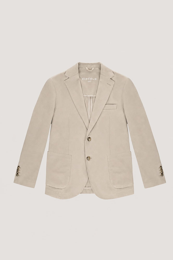 Vue de face veston Circolo homme gris clair avec revers cranté et poches plaquées - Valérie Simon