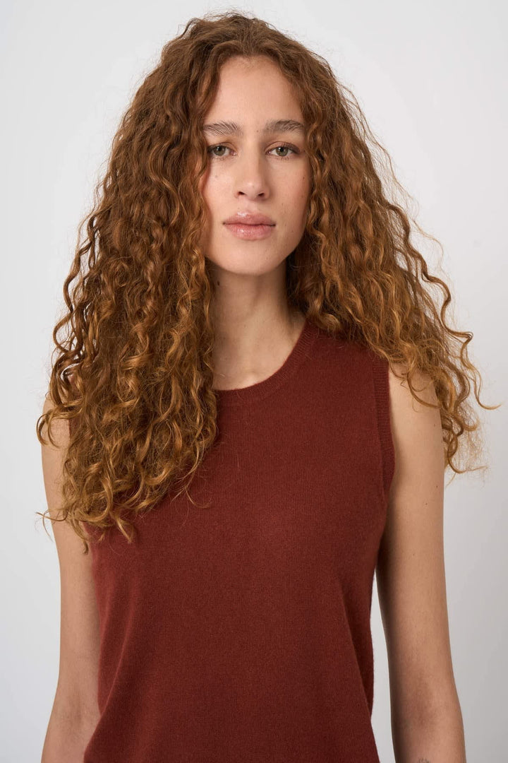 Veste sans manche en tricot col rond pour femme Repeat Cashmere