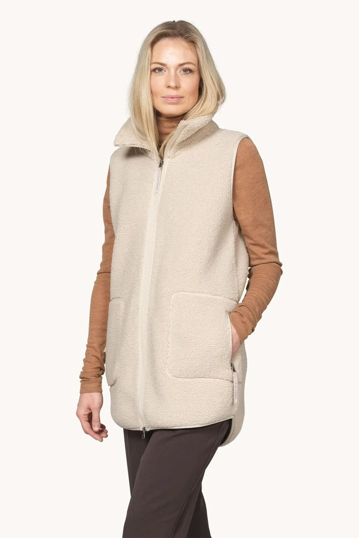 Veste longue sans manches en sherpa pour femme Ilse Jacobsen
