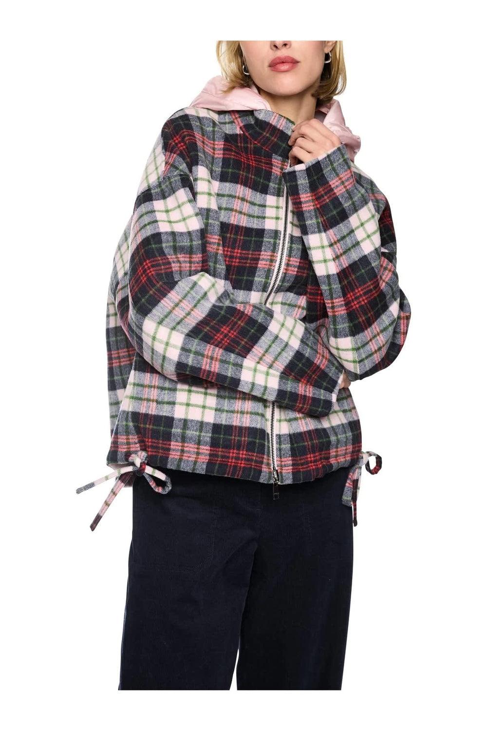 Veste réversible à carreaux avec capuchon pour femme Marc Cain