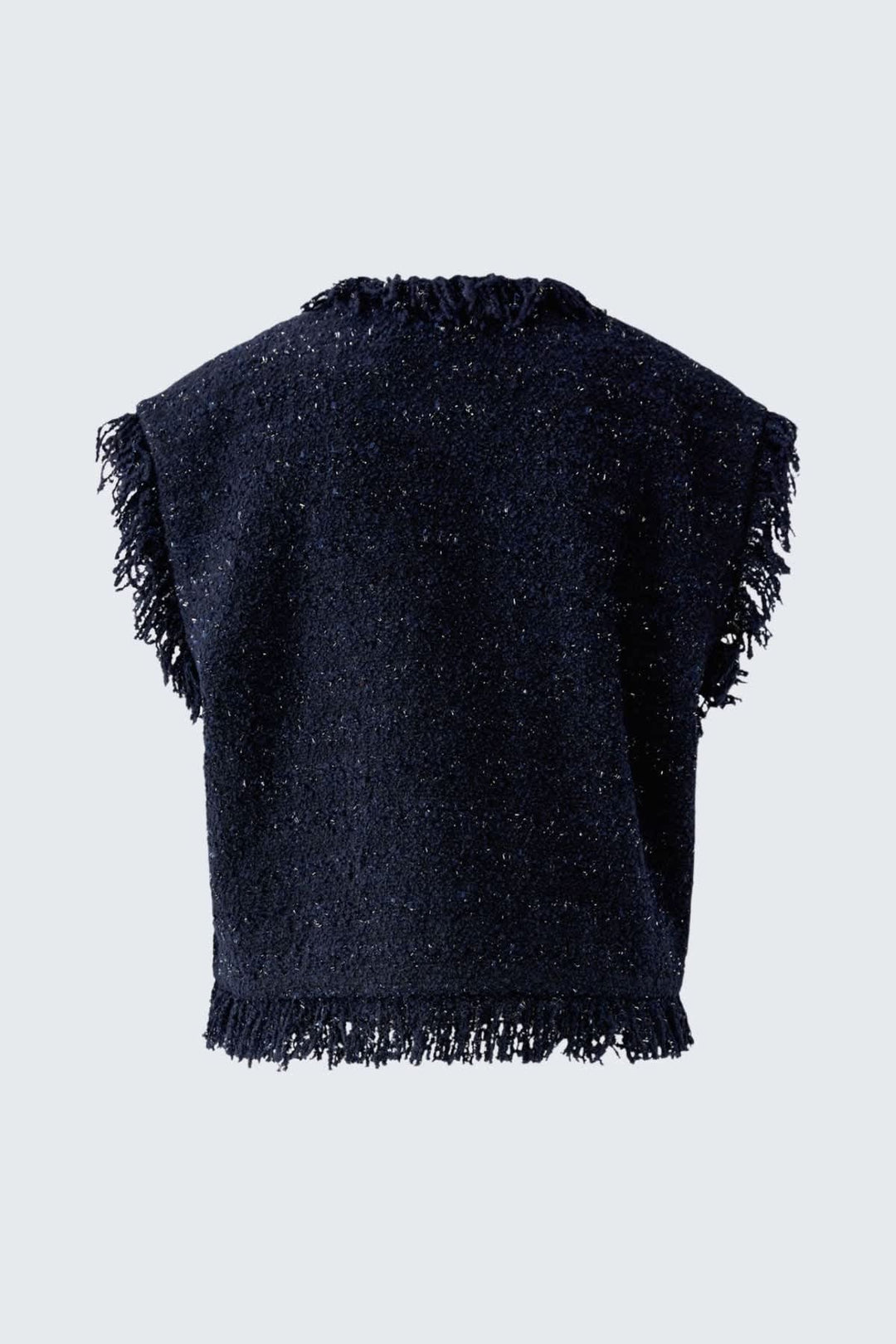 Veste sans manches bouclée à franges pour femme Oui