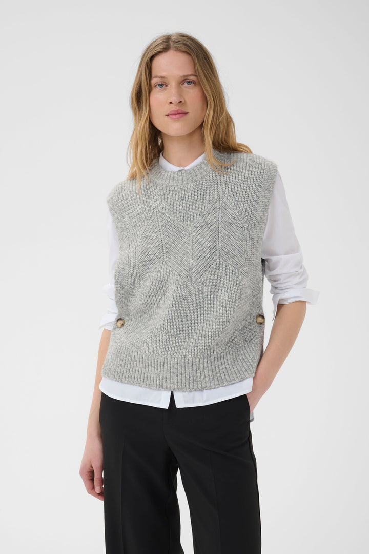 Veste sans manches Charlye en maille texturée pour femme Part Two
