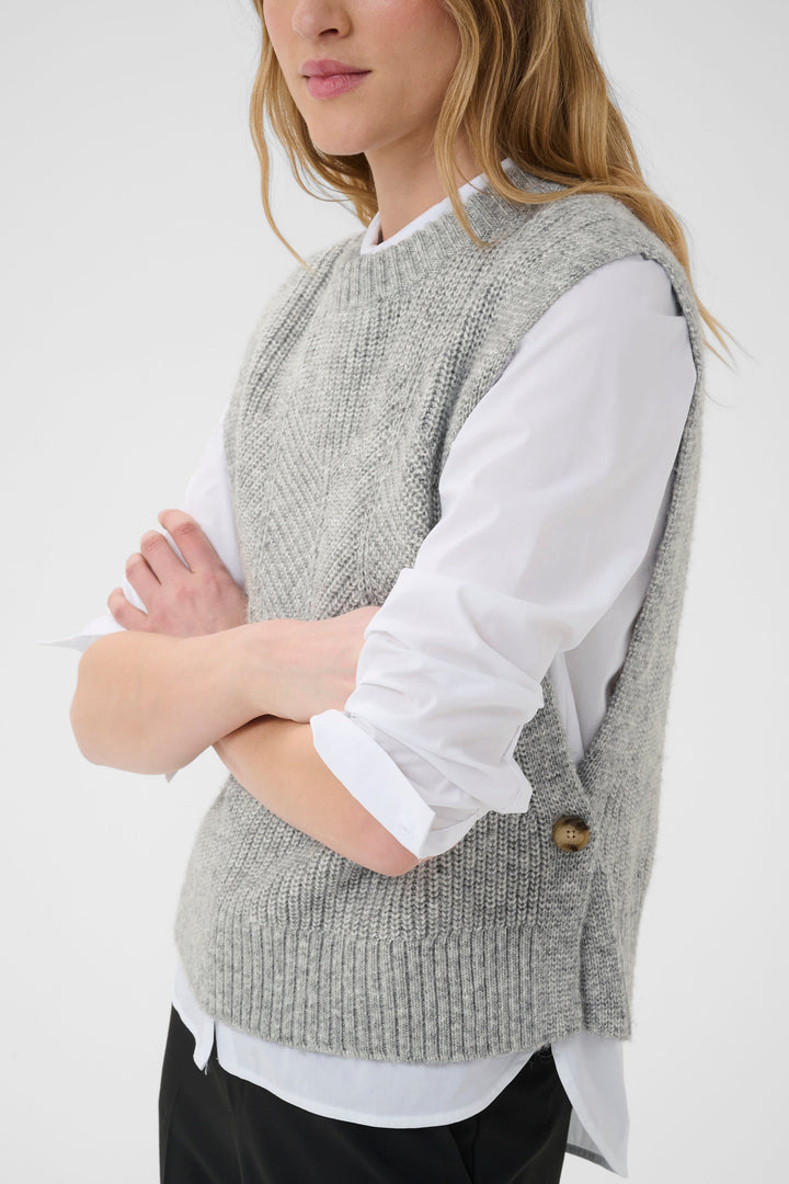 Veste sans manches Charlye en maille texturée pour femme Part Two