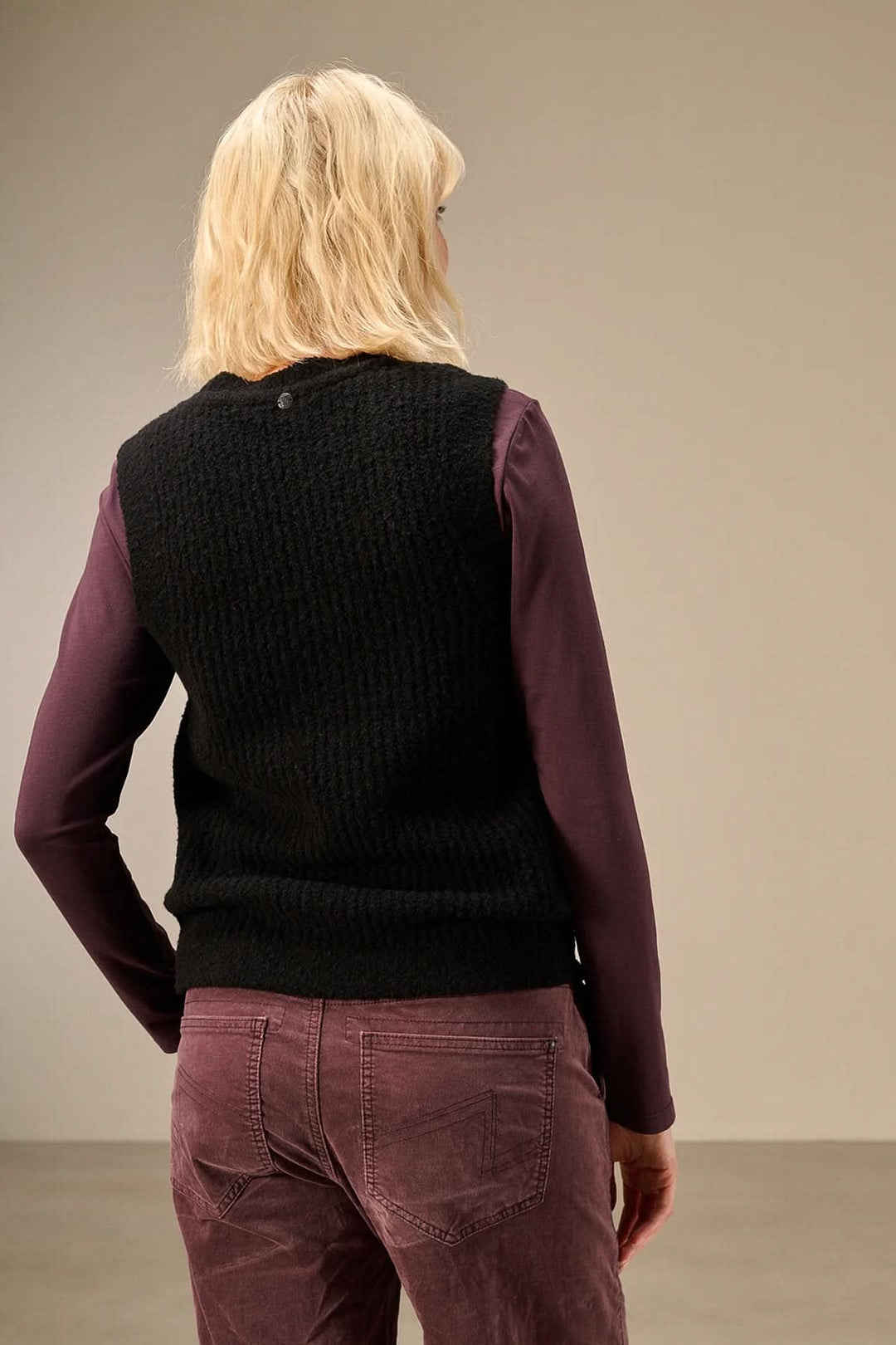 Veste sans manches en tricot pour femme Nile