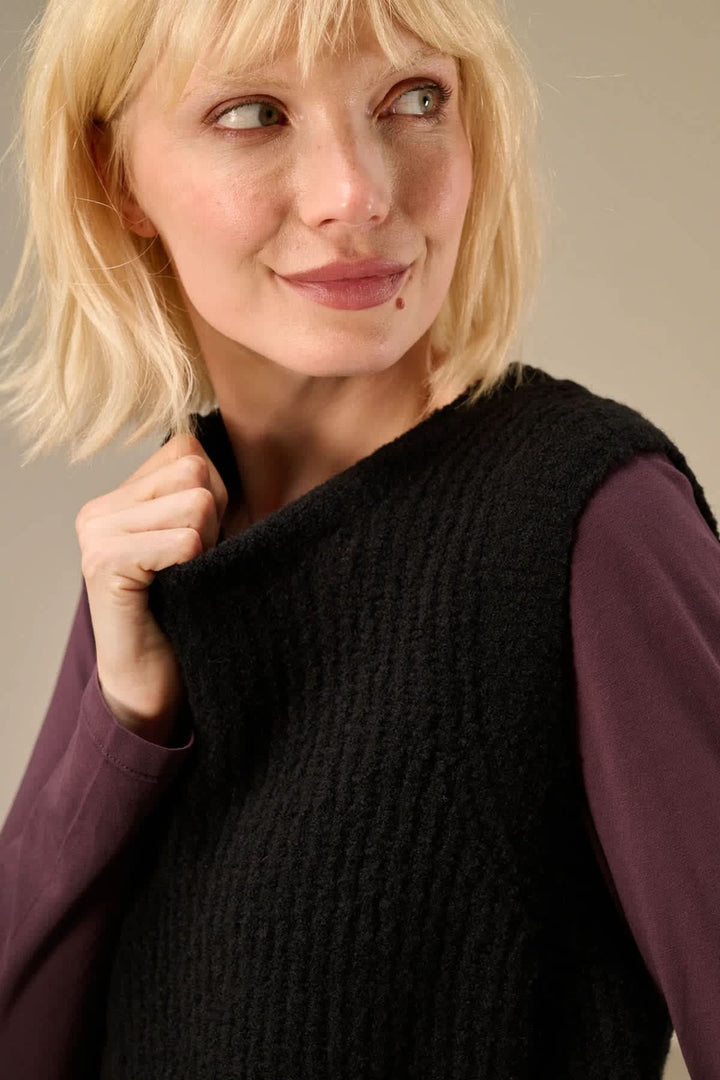Veste sans manches en tricot pour femme Nile