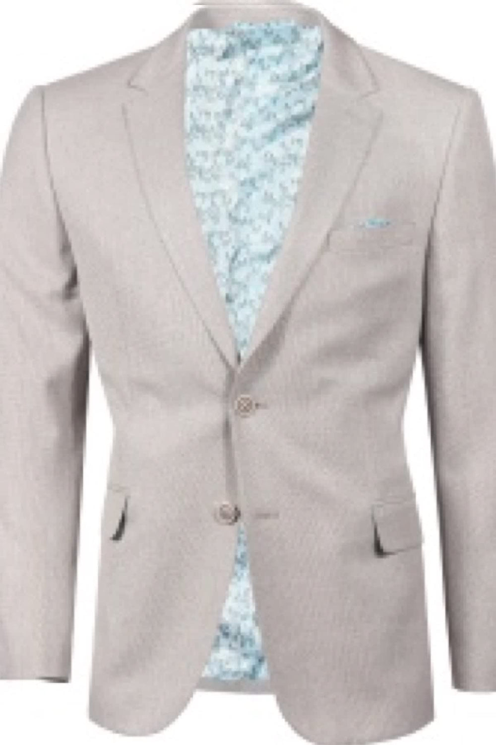 Maldo Textured Formal Blazer for Men in Blue with Front Pockets, Detailed View - Valérie Simon