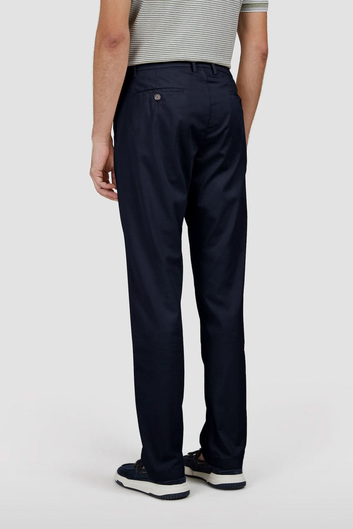 Stretch cotton and silk chino pants
