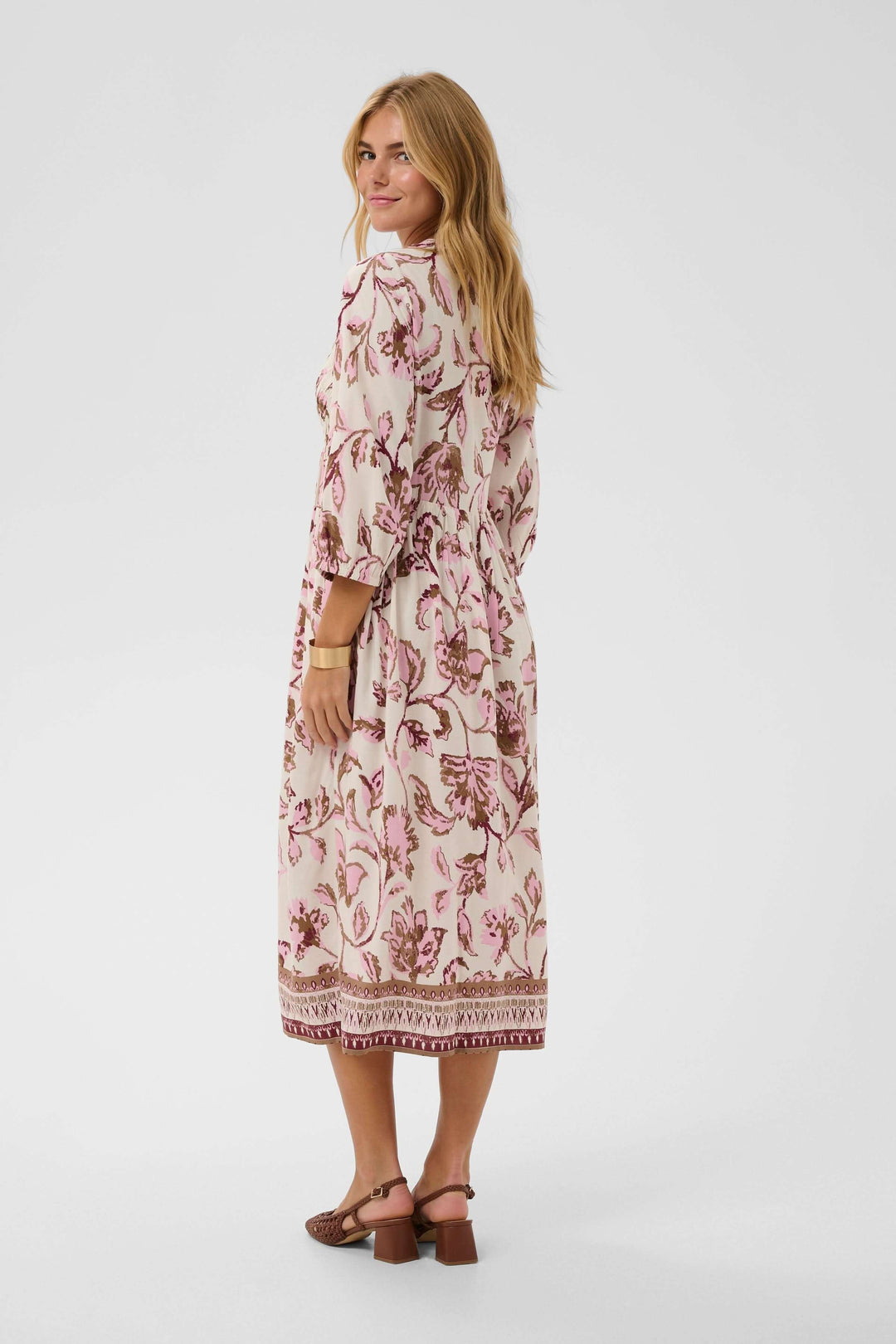 Robe midi fluide à imprimé floral