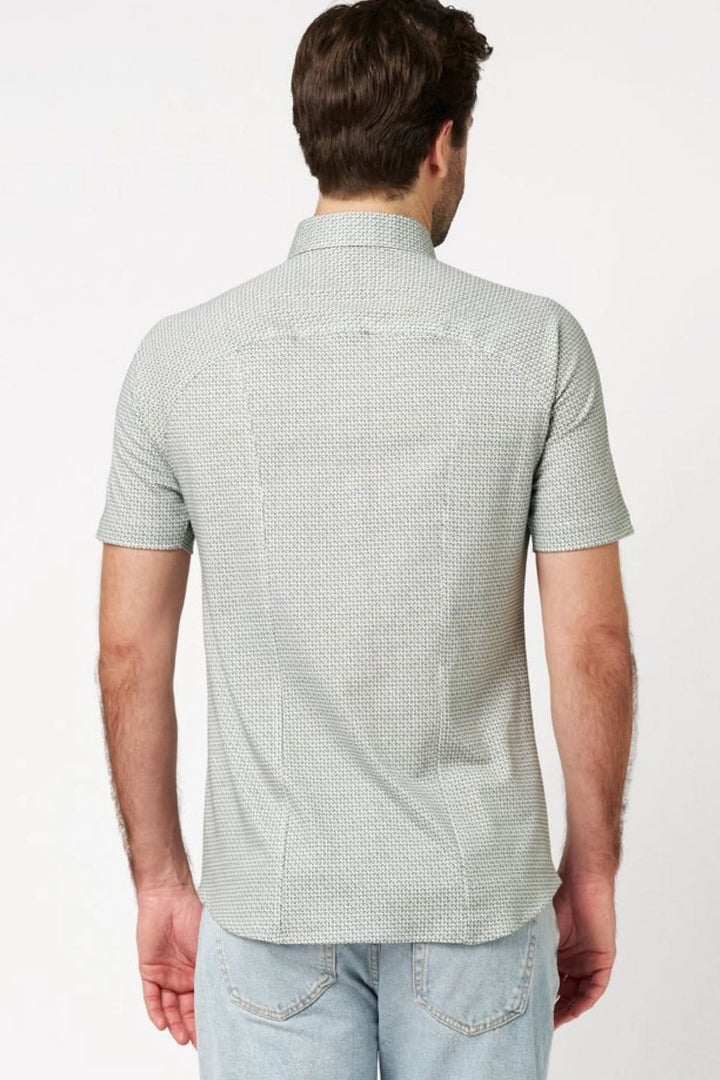 Stylish short-sleeve shirt with a micro-print