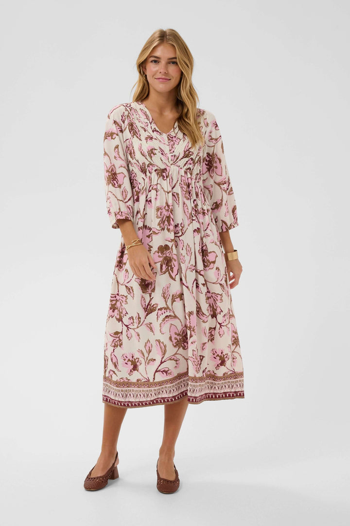 Robe midi fluide à imprimé floral