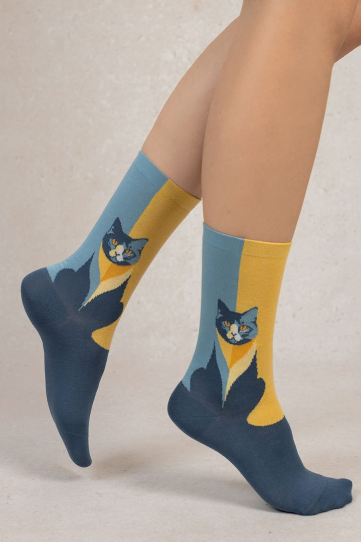 Chaussettes imprimé chat