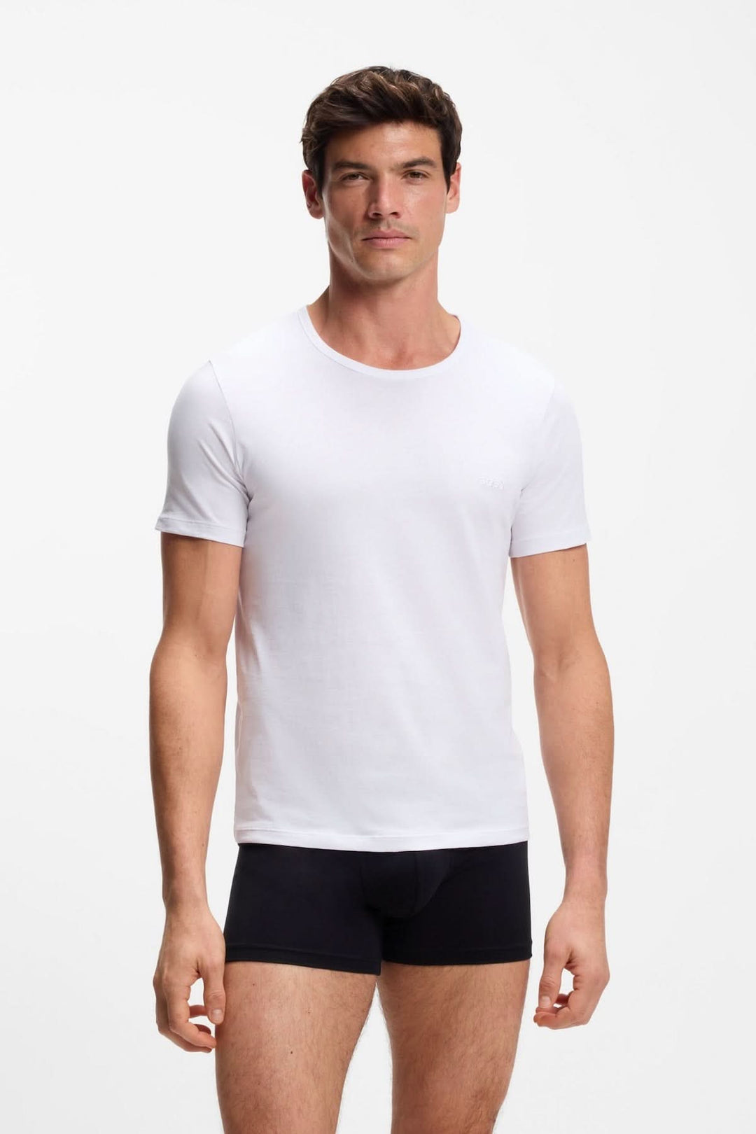 Set of three cotton T-shirts with embroidered logos