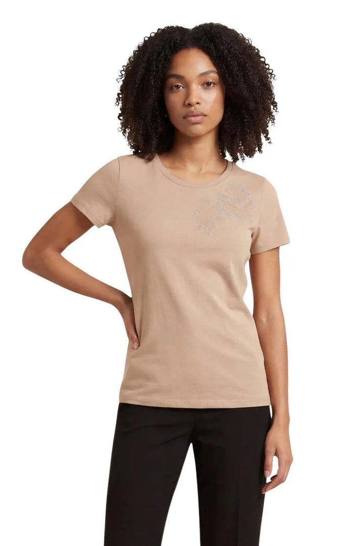 T-shirt with floral appliqué