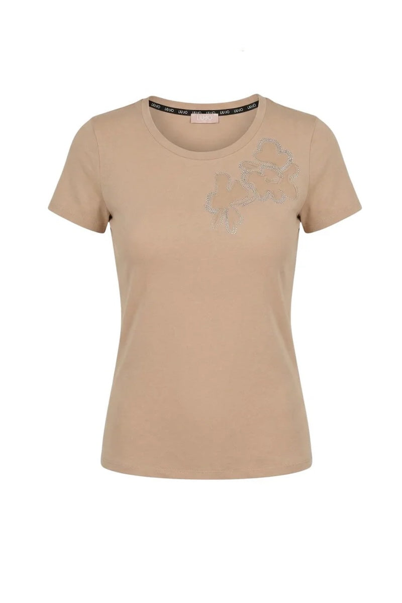 T-shirt with floral appliqué