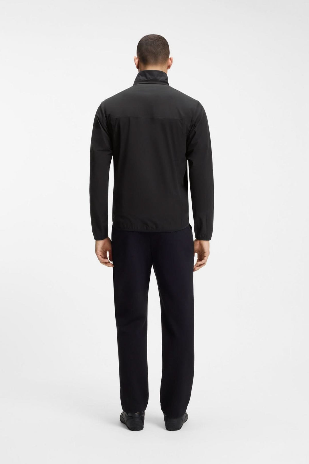 Lightweight zip-up jacket with a high collar