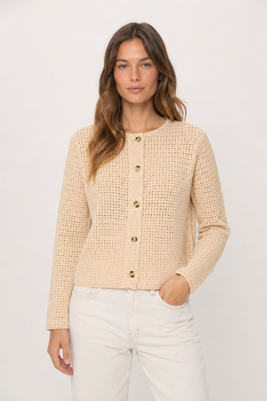 Brendal Openwork Knit Cardigan