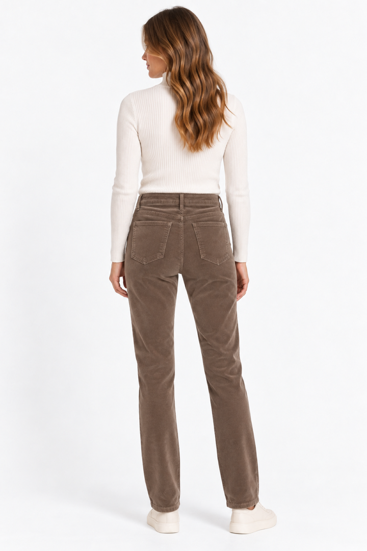 Pantalon droit en velours