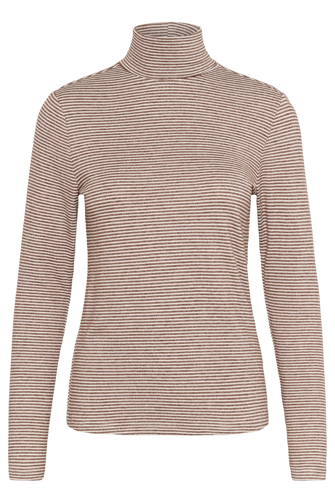 Chandail Amma à col roulé rayé ajusté, confortable et élégant, avec motif à fines rayures pour un look moderne et décontracté.