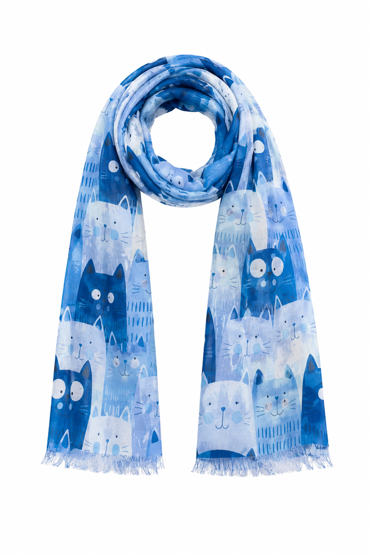 Foulard léger à motif chats