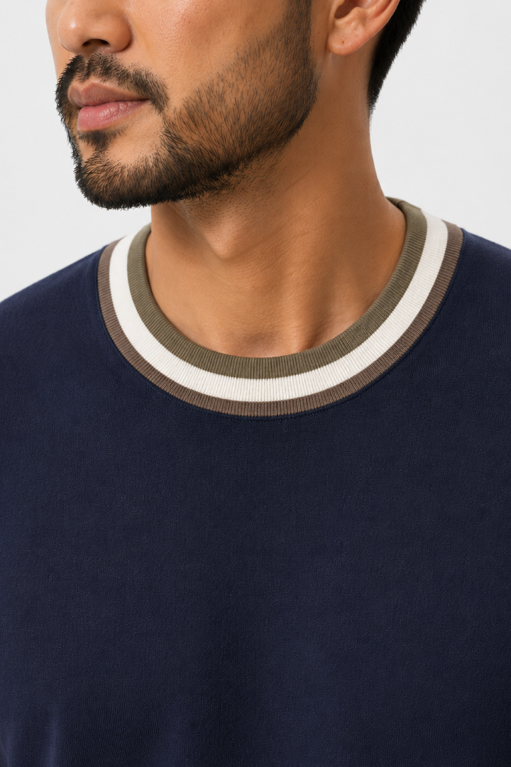 Contrast cotton T-shirt