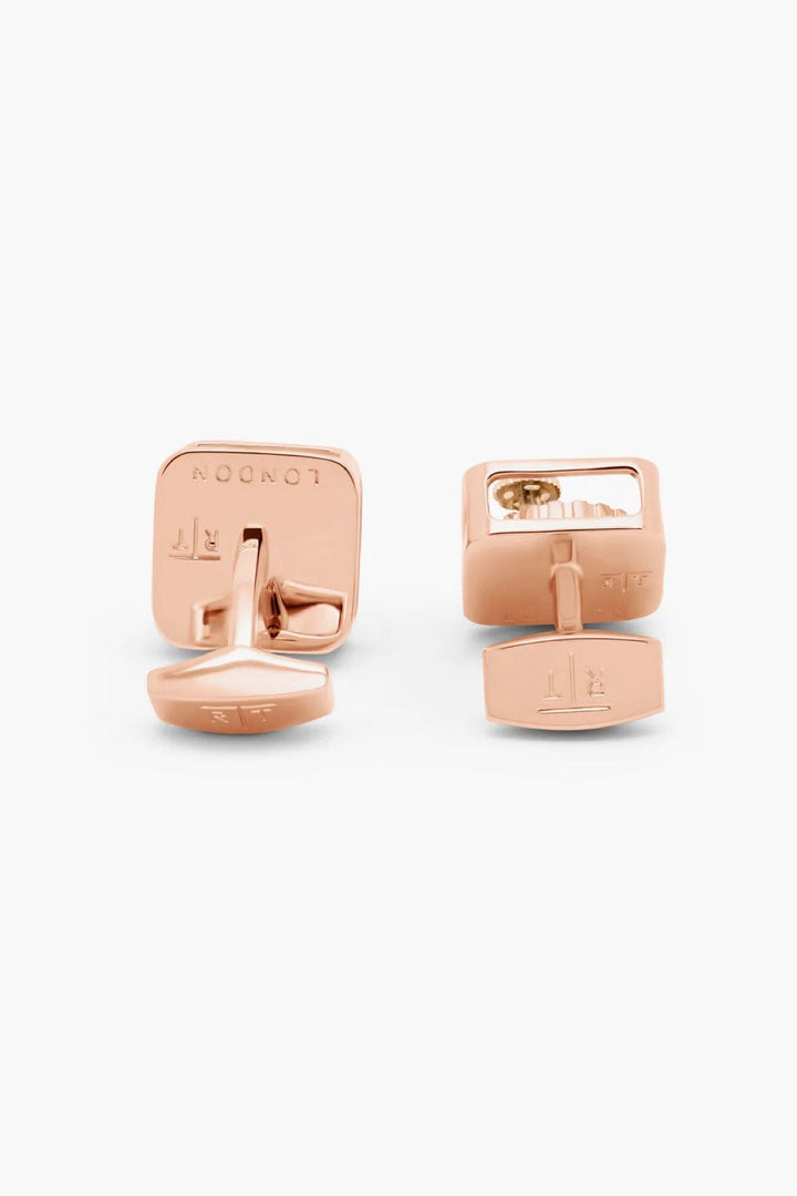 Boutons de manchette Square Gear plaqué or rose Homme - Accessoires - Bouton de manchette Tateossian