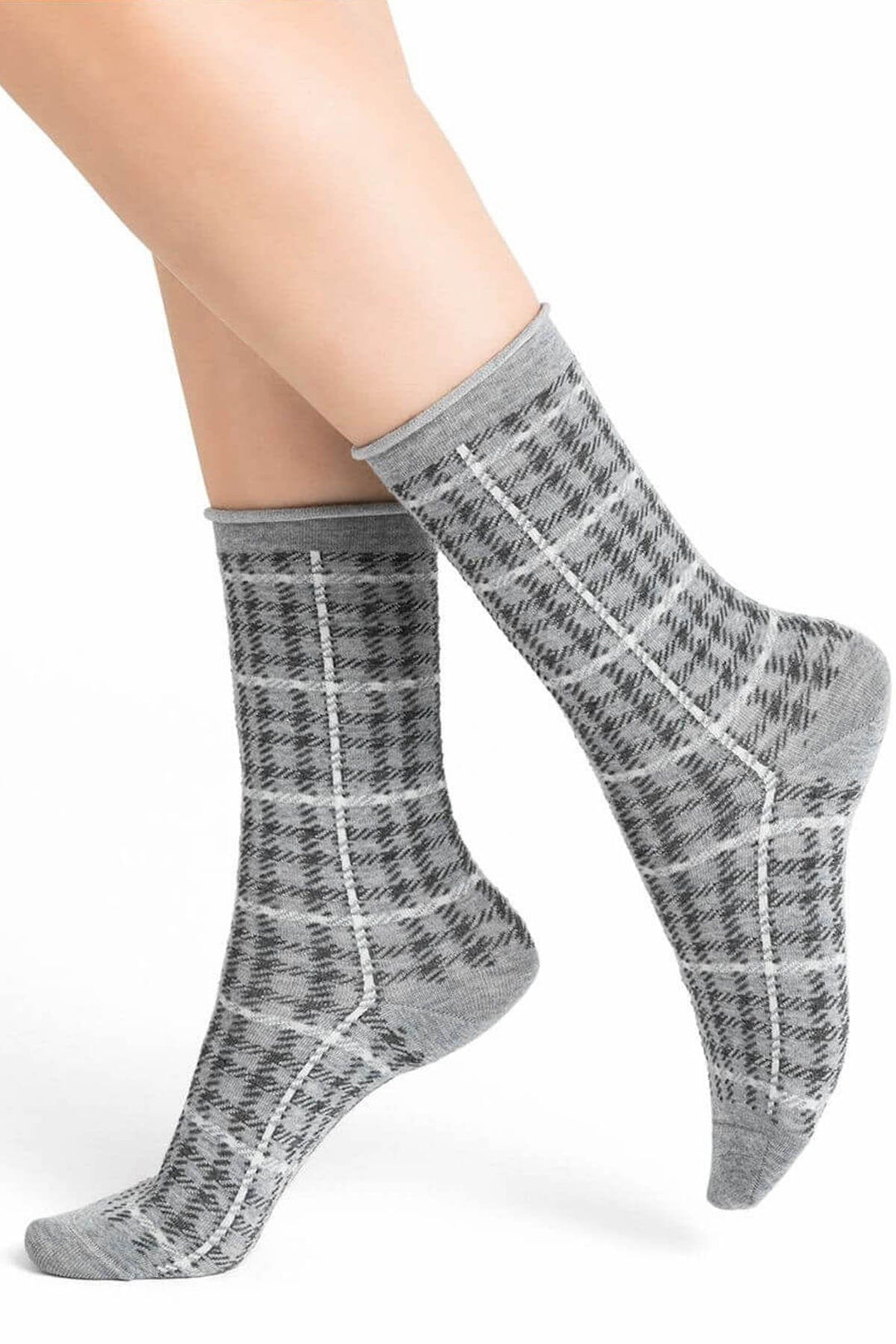 Chaussettes en laine fine prince de galles Femme - Accessoires - Chaussette Bleuforêt